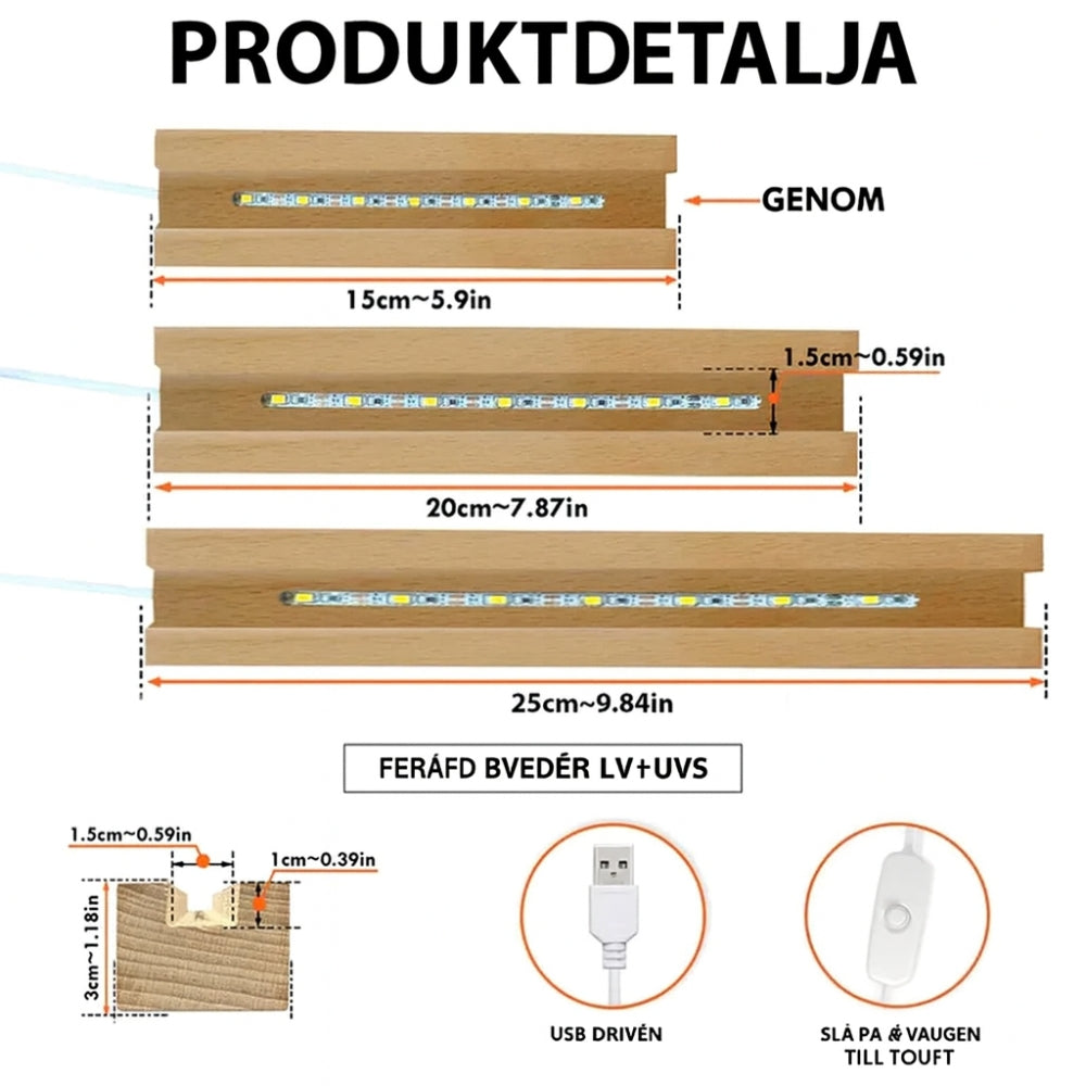 MinneBlom™ Anpassade Blommor LED-Nattlampa – Gåva till Henne