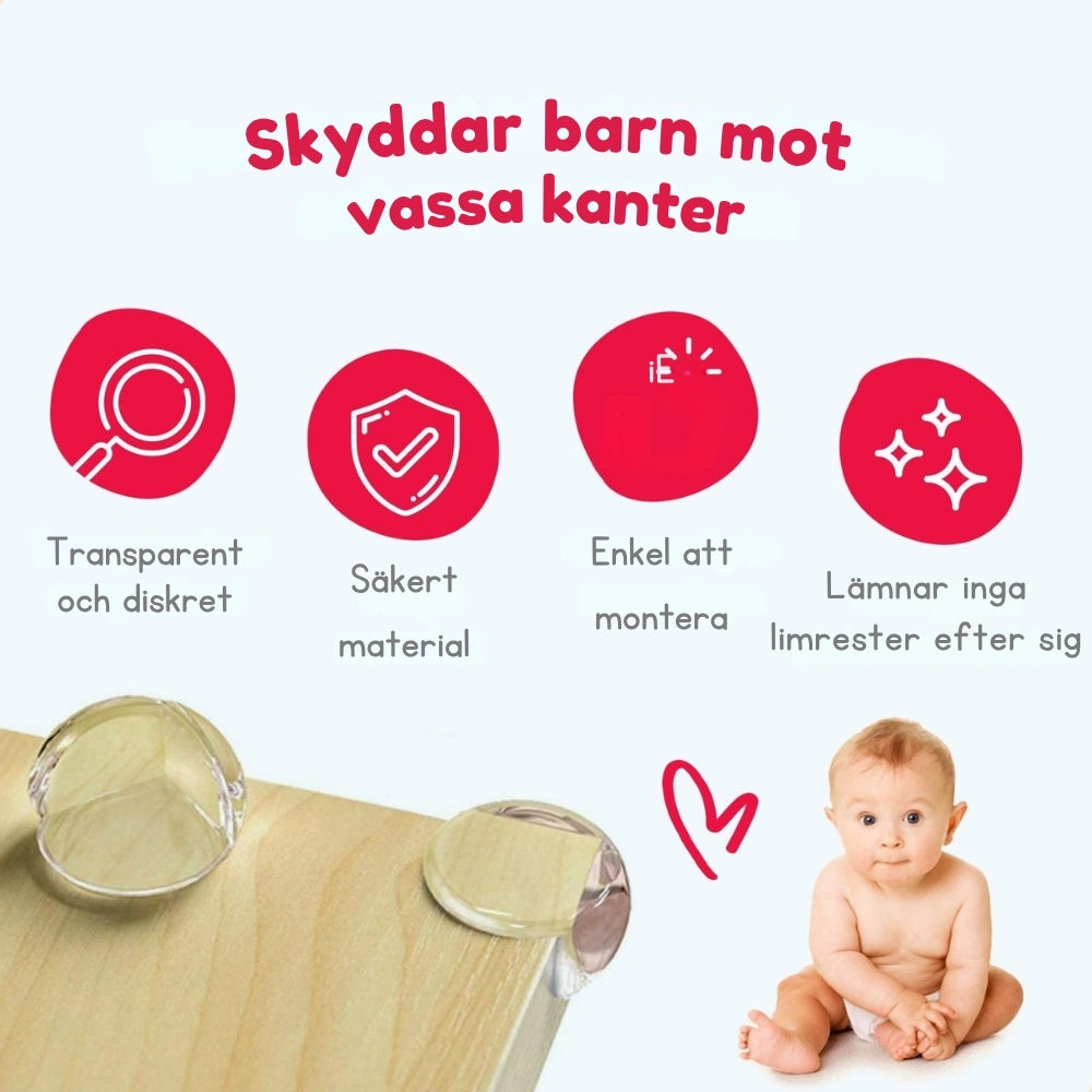 Genanvendelige hjørnebeskyttere til børn – gennemsigtige – Safetycore™