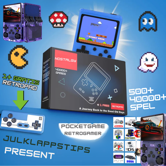 Nostalgiakeskus™ Retro Spelkonsol med 500-40 000 Inbyggda Spel & TV-Stöd
