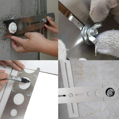 AccuKakel™ Kakelborrmall Linjal – Precisionshål & Exakt Positionering