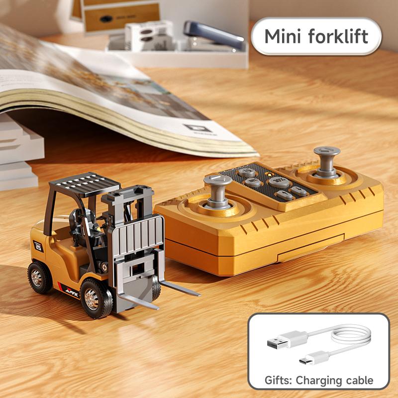 ByggRörelse™ 1:64 Premium Mini RC -metallirakennussetti – Trukki, Kaivinkone ja Kippiauto 