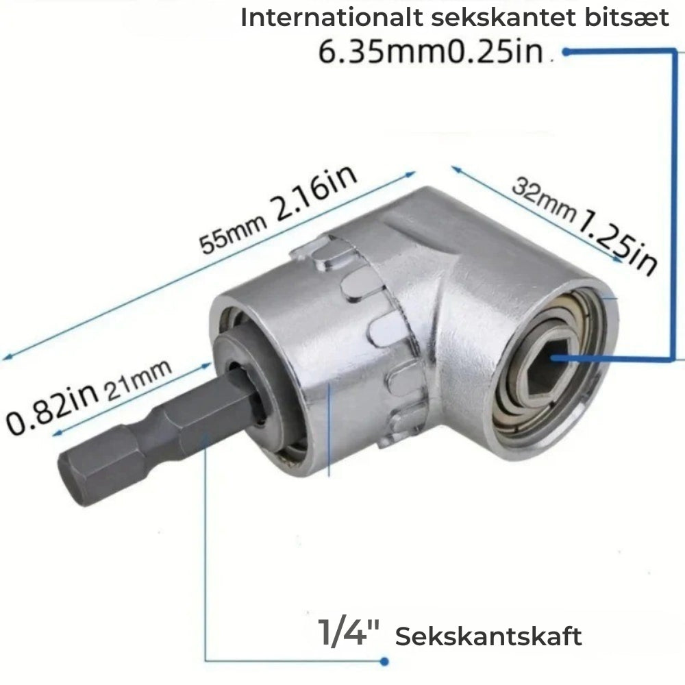 AngleDrive PRO™ 105° Borevinkeladapter | Nå trangt overalt med lethed