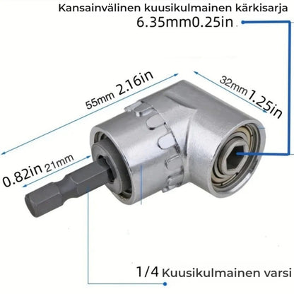 AngleDrive PRO™ 105° Kulmapora-adapteri | Saavuta ahtaat tilat vaivatta