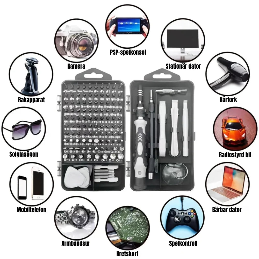 FixKompis™ 115-i-1 Skruvmejsel Avancerat Set – PRO Precision & Kraft