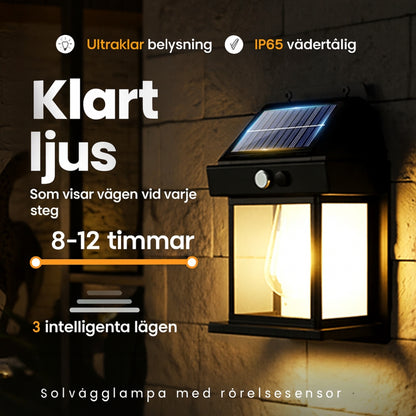 GlödVägg™ Solvägglampa med Rörelsedetektering – Ultraljust Ljus