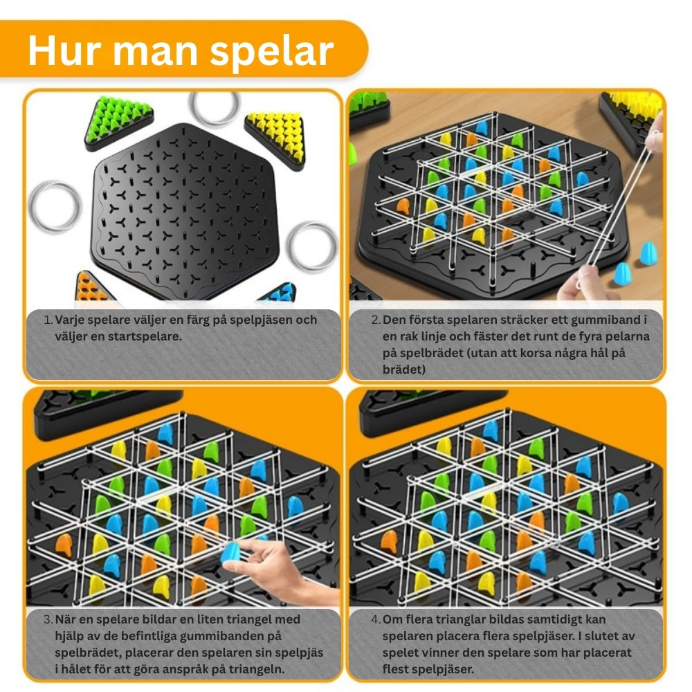 Triangelkedjestrategibrädspel – Pedagogiskt Pusselspel för Barn och Familj