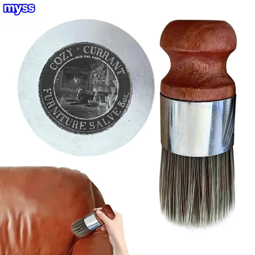 ÅterGlans™ Huonekalujen kiillotusaine nahalle ja puulle | Naarmunpoistoaine + harja