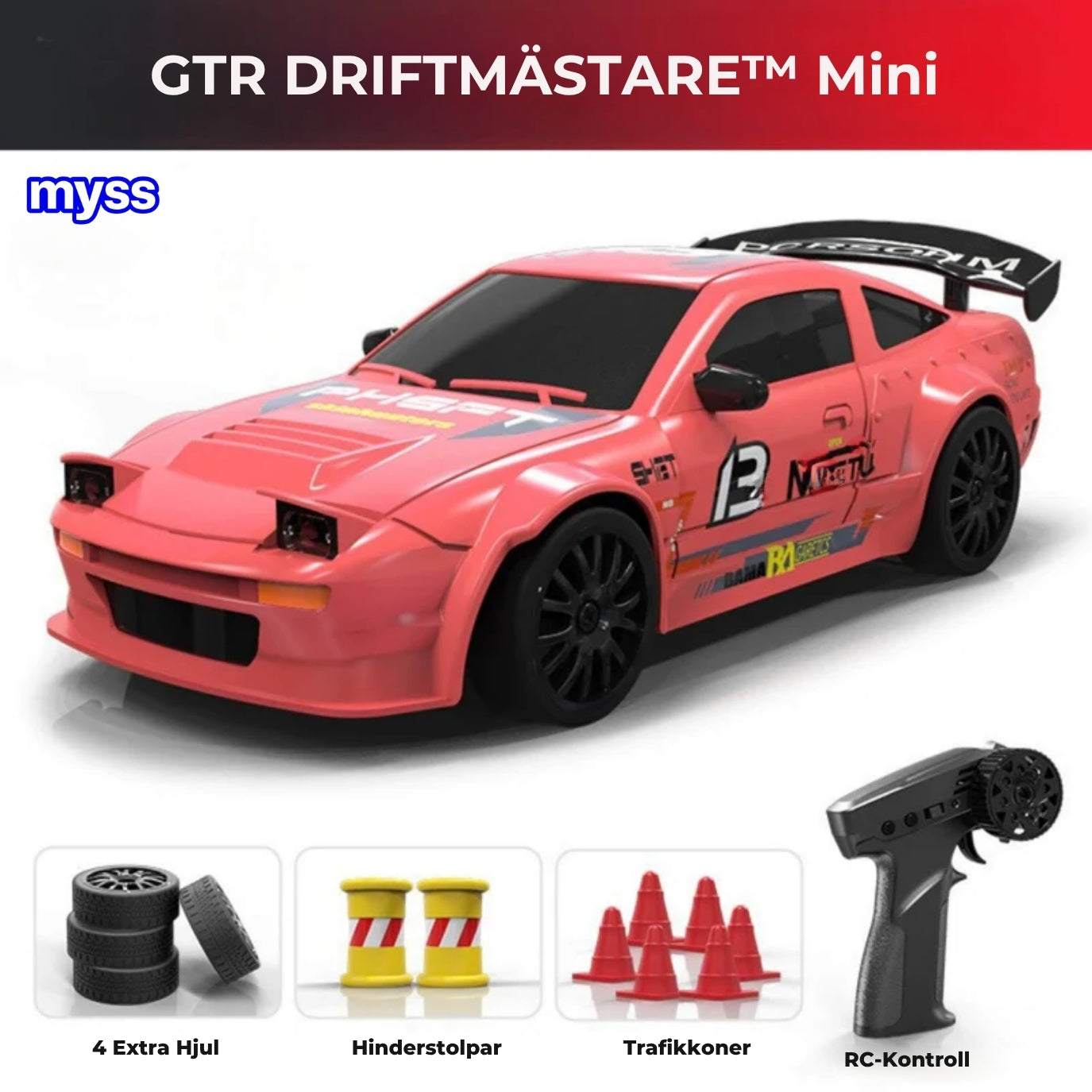 DriftMaster™ GTR | 4WD Drift RC -auto, nopea lataus ja toimintaa!