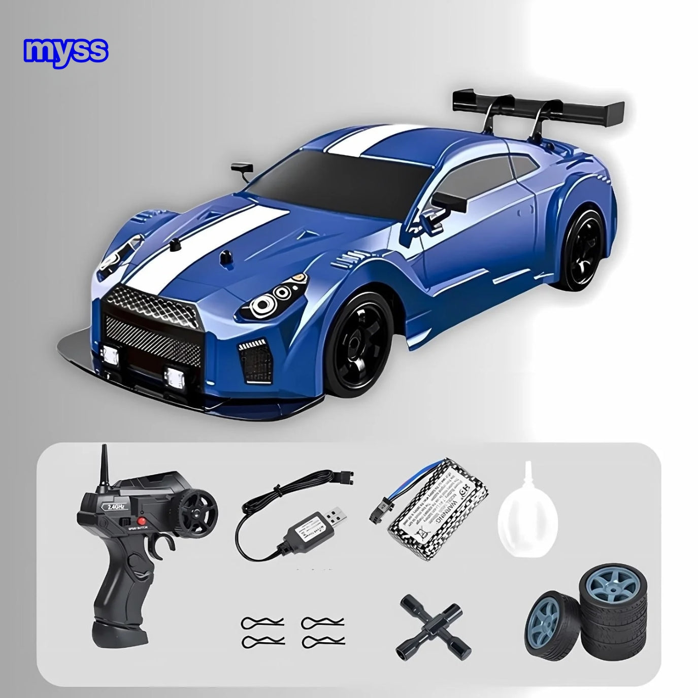 DriftMaster™ GTR | 4WD Drift RC -auto, nopea lataus ja toimintaa!