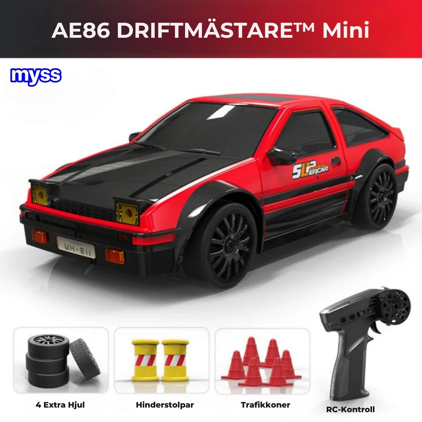 DriftMaster™ GTR | 4WD Drift RC -auto, nopea lataus ja toimintaa!