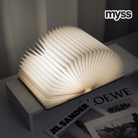 Lumibok™ Hopfällbar Boklampa i Valnöt med Magnetisk Design