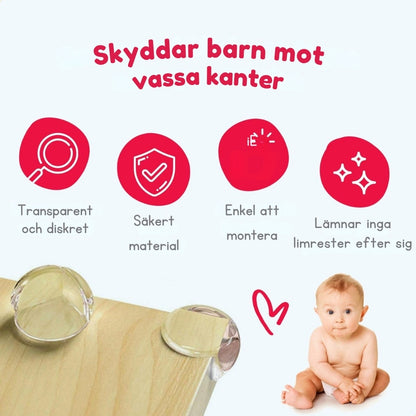 Uudelleenkäytettävät lasten kulmasuojat – Läpinäkyvät – ​​Safetycore™