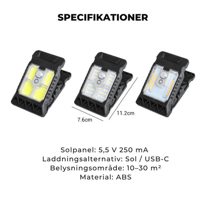 ✨ Osta 2 nyt, saat 1 ilmaiseksi! 🌿 Aurinkokennolla toimiva klipsilyhty liiketunnistimella – Täydellinen puutarhaan, parvekkeelle ja terassille! 🏡