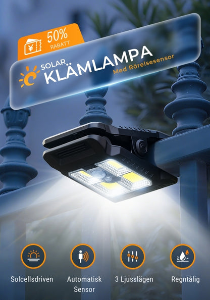 ✨ Osta 2 nyt, saat 1 ilmaiseksi! 🌿 Aurinkokennolla toimiva klipsilyhty liiketunnistimella – Täydellinen puutarhaan, parvekkeelle ja terassille! 🏡