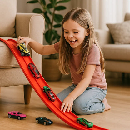 BanaRush™ Flexibelt Racerbaneset – Håller Barnen Glada i Timtal